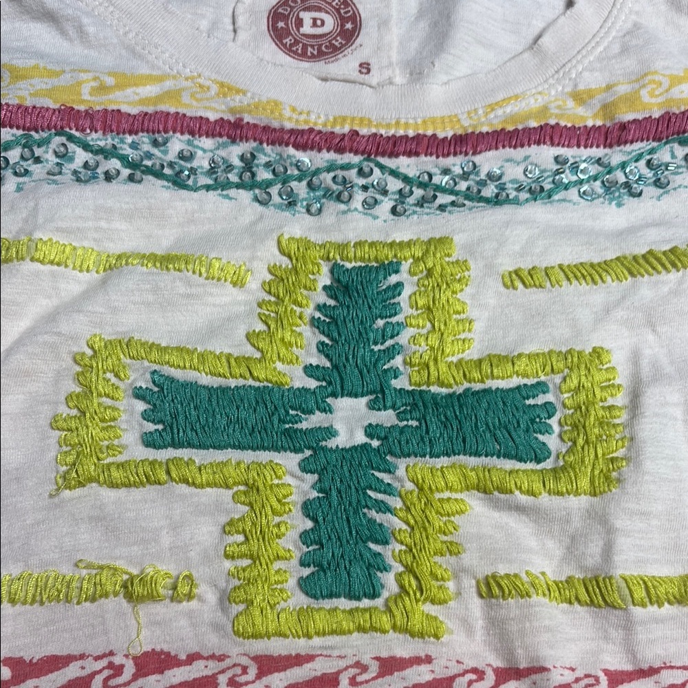 Double D Ranch Embroidered Cross Graphic Tee - Picture 7 of 7